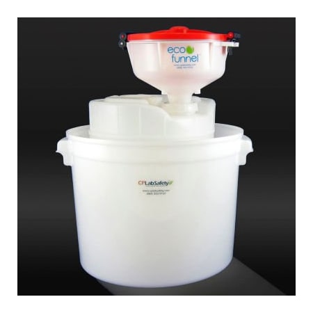 Eco Funnel 8in  System, 5 Gal Drum & Secondary Container, Red Lid EF-8-FS70C-SYS
